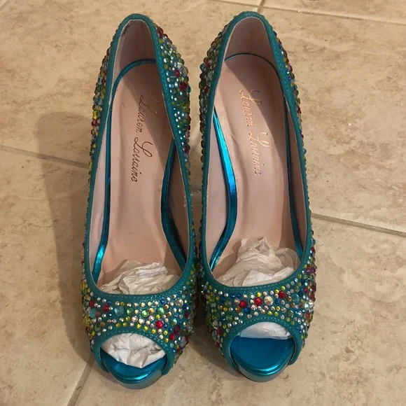 Lauren Lorraine Jeweled High Heels - Picture 3 of 11